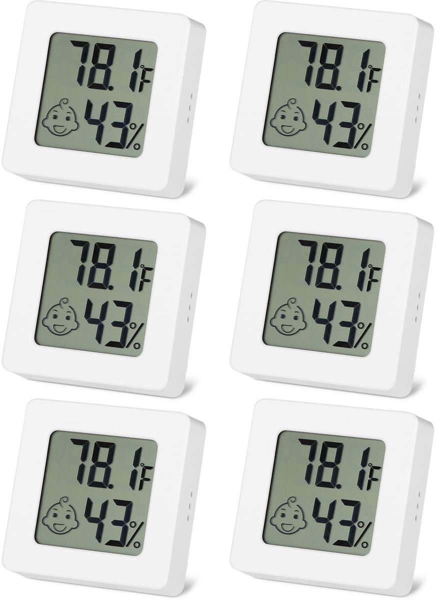 Mini Luchtvochtigheidsmeter - Wit - Digitale Thermo-Hygrometer - Nauwkeurige Metingen - Voor Binnengebruik