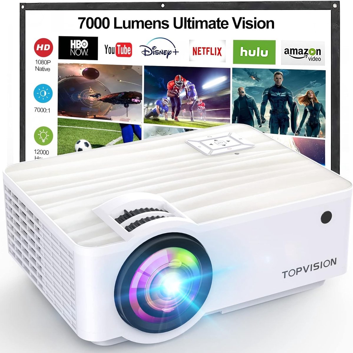 Mini-beamer - Multimedia Projector - 9500 Lumen - Native 1080p - Voor Thuisbioscoop