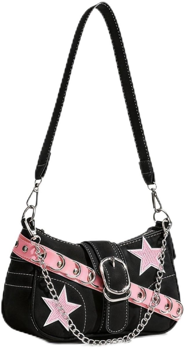 Dailygoods - Y2K Bag Y2k Handtas voor dames, vintage retro tas, waterdicht, met ritssluiting, ruime kleine schoudertas, hobo voor werk, kantoor, reizen, dagelijks gebruik, feestjes