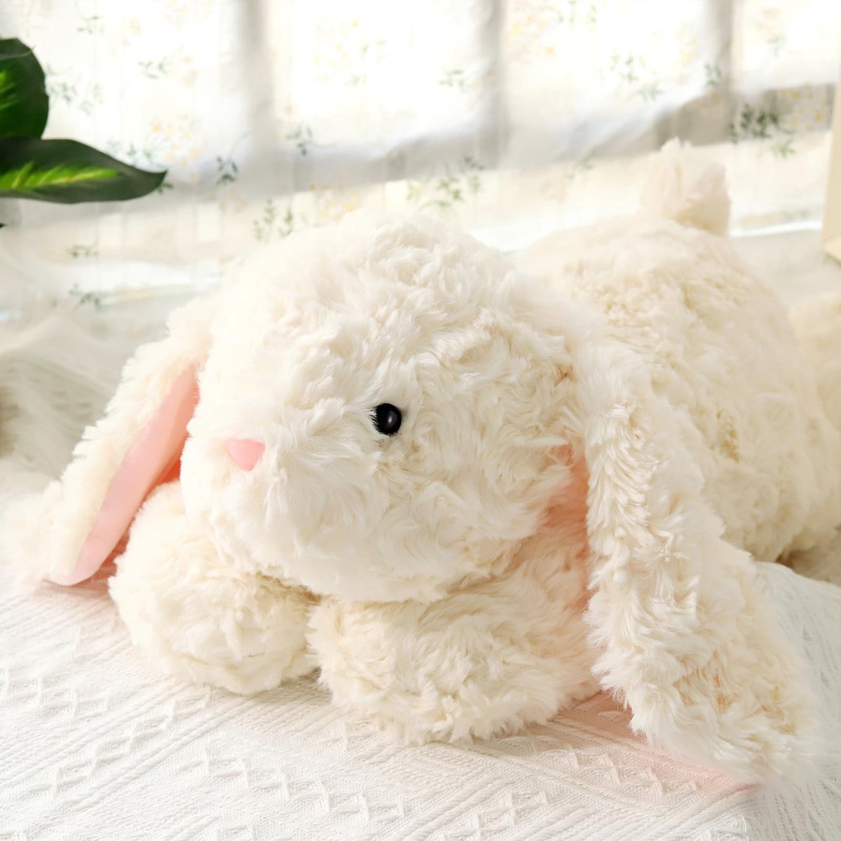 Dailygoods- Verzwaringsdier 70 cm - Pluche Konijn - 4,5 kg - Knuffelig Dier - Voor Volwassenen/Kinderen - Instructies voor Gebruik - Knuffel