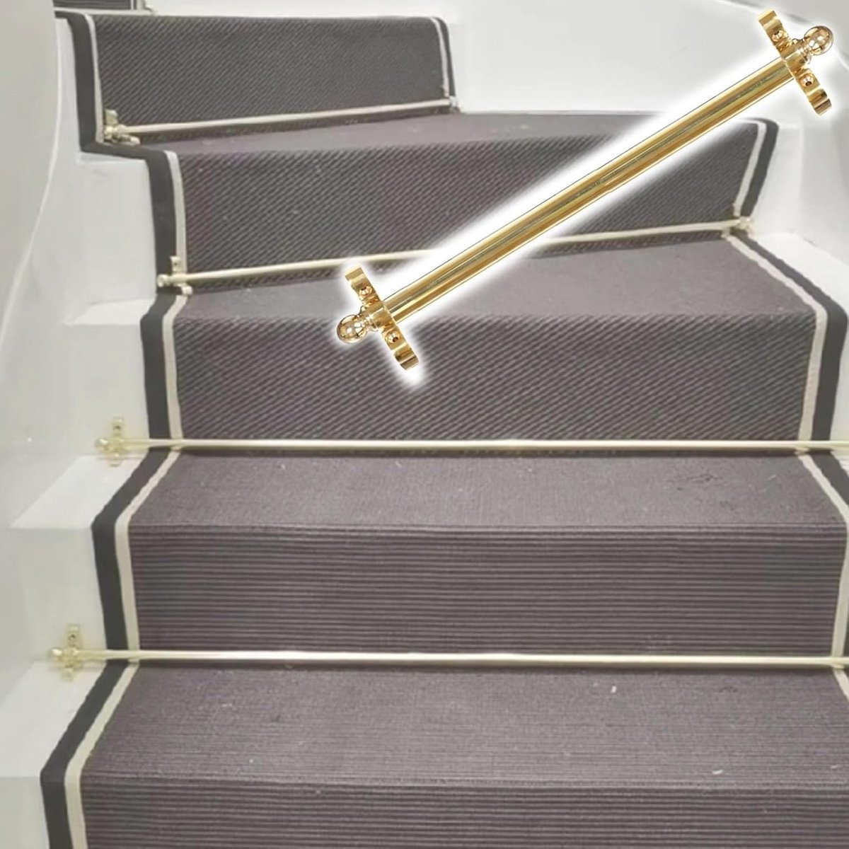Trapstang - Tapijtstang - Trap Decoratie - Helder Messing - 80 cm - Messing