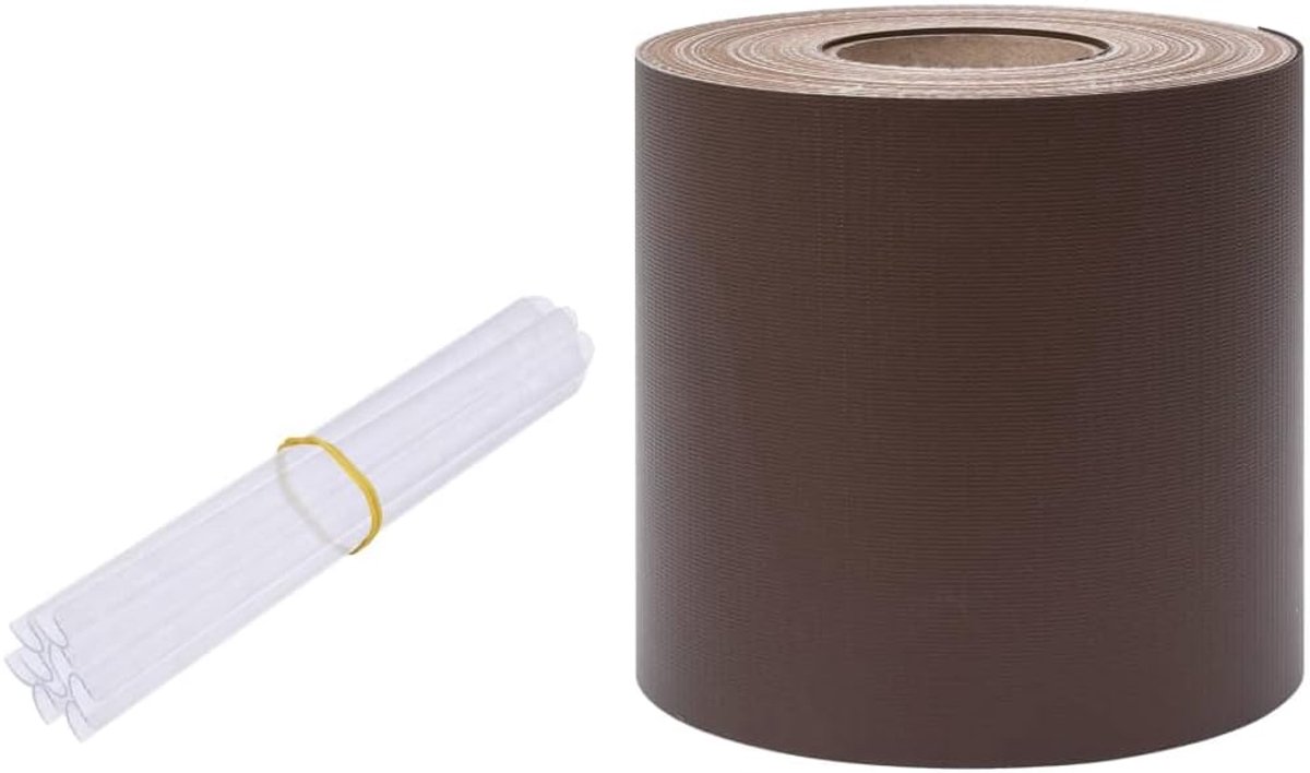 Tuinscherm PVC - Afscherming buiten - Privacy creëren - Weerbestendig materiaal - 350 cm breed - Bruin