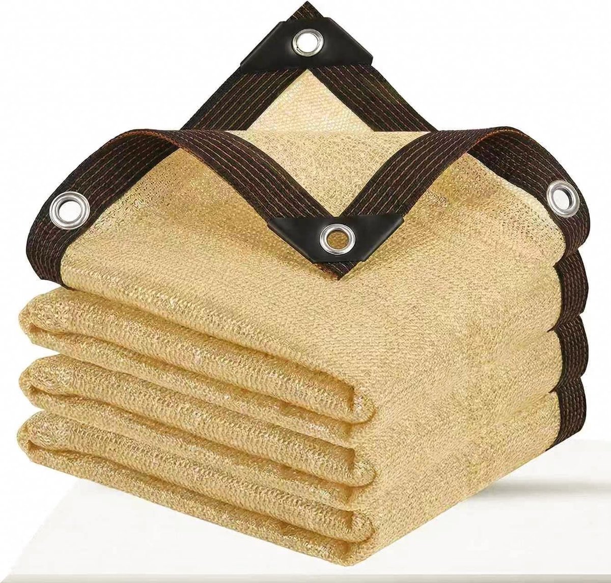 Dailygoods- Schaduwnet 90% UV-bescherming - Ademend - Windbestendig - Herbruikbaar - 2 x 2 m - Roestvrije ringen - Zonnezeil