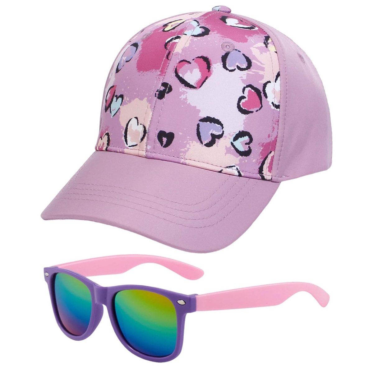 Baseballcap voor meisjes - verstelbaar - met gepolariseerde zonnebril - UV-bescherming, ideaal voor buitensport - ShopVlot