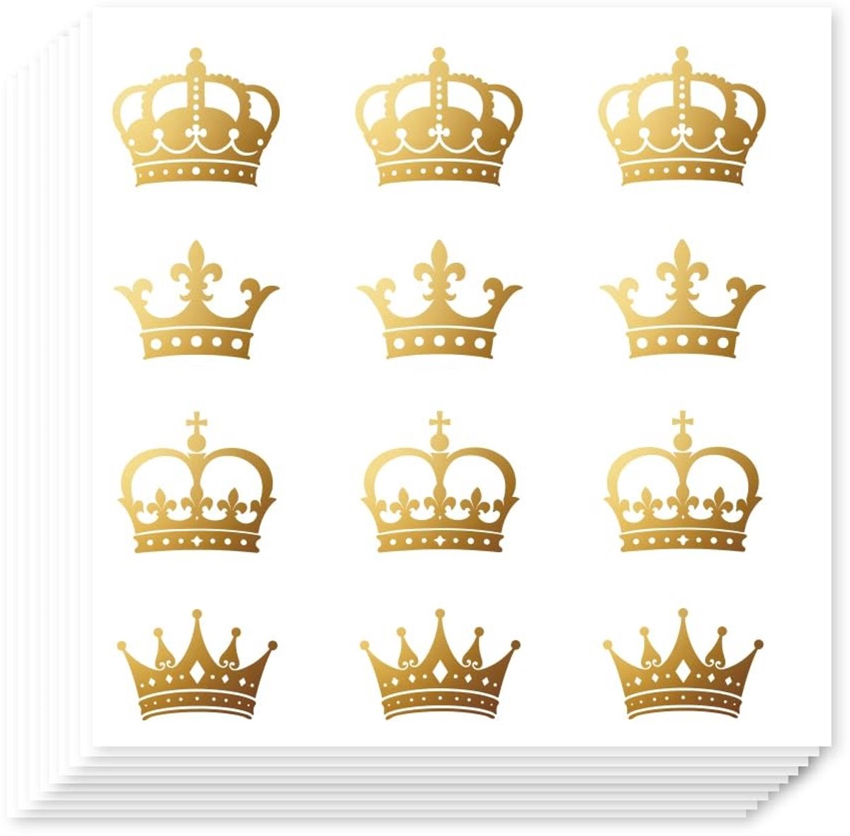 Dailygoods- Kroonstickers 240 Stuks - Waterdichte Stickers - Zelfklevende Stickers - Decoratieve Papieren Stickers - Voor Planner/Kalender - Feestdecoratie - Decoratiestickers