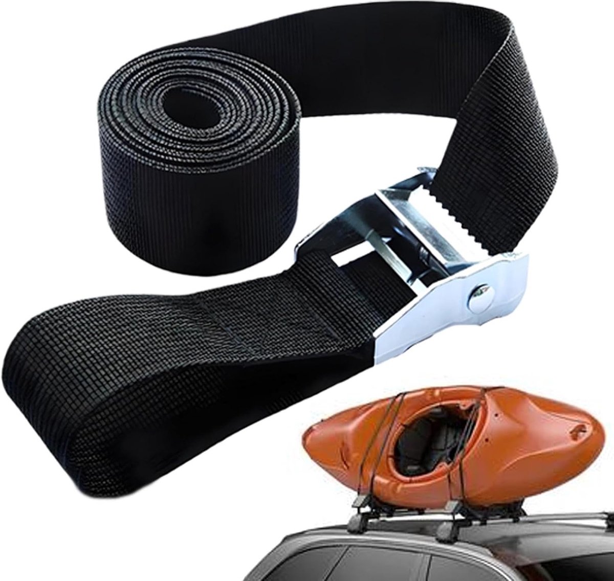 Spanbanden met gesp - Bagageriemen lading - Veilig transport - Robuuste metalen gesp - 2.5 cm x 1 m - Uniek