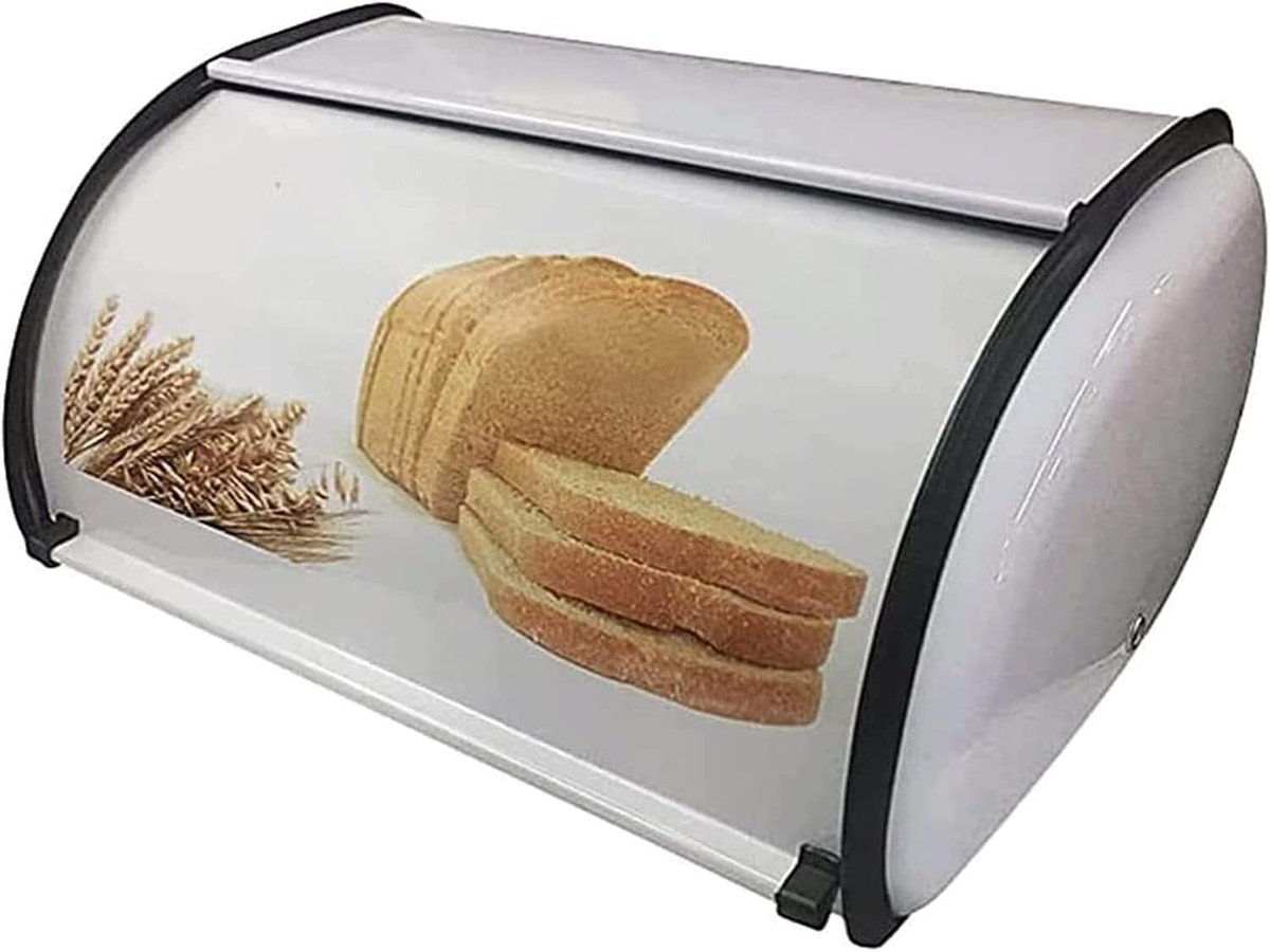 Broodtrommel Keuken - Voedsel Opslag - Brood Vers Houden - Grote Capaciteit - 34x23x14.4cm - Blauw