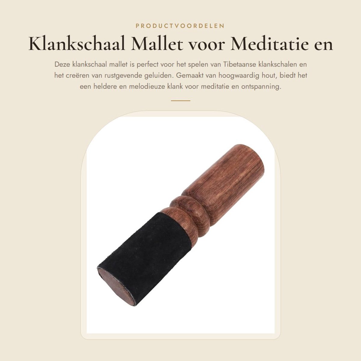 Dailygoods- Klankschaal Mallet Handgemaakt - Klankschaal Stok - Meditatie Accessoire - Boeddha Instrument - Duurzaam Hout - Heldere Klank