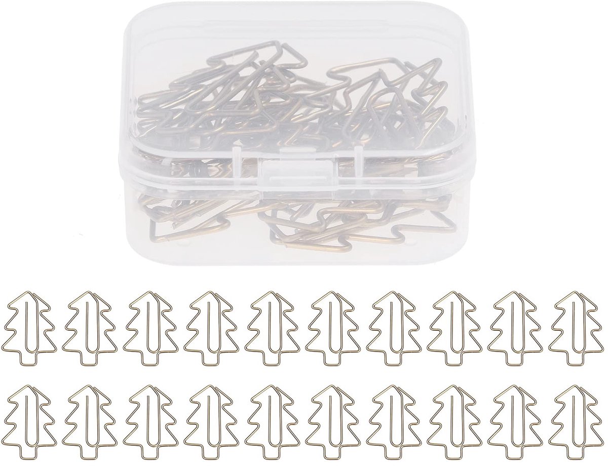 Dailygoods- Paperclips 20 Stuks - Kerstboom Cadeauvorm - Bladwijzers - Kantoorbenodigdheden - Schoolgeschenken - Lichtgewicht en Draagbaar