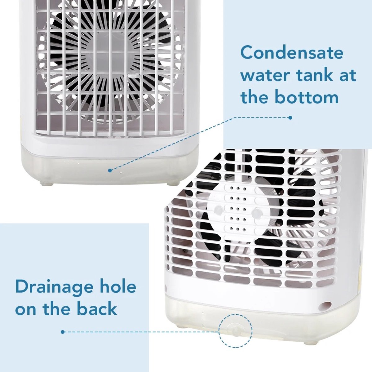 Velmio 4-in-1 Mobiele Airco Zonder Afvoerslang – Met Afstandsbediening – Mini Airco - Ventilator - Airconditioning – 700 ml Watertank - Aircooler Met 3 Standen - Sfeerlicht – foto 2
