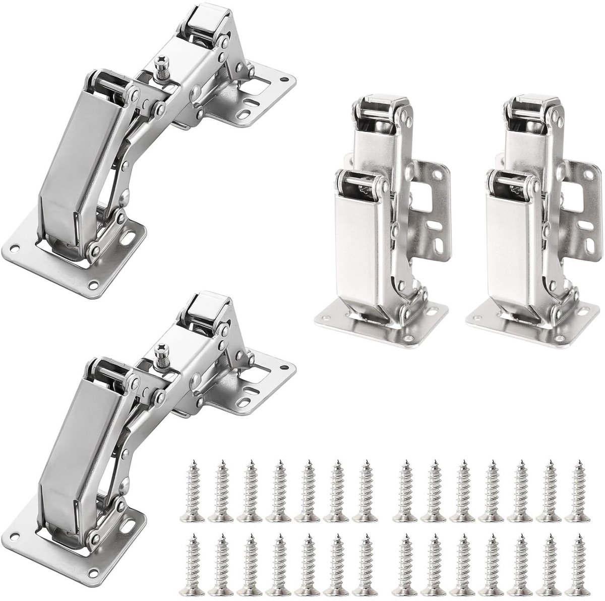 Dailygoods- Opschroefscharnier 175° open - Deurscharnieren - Hoekdeurscharnieren - Automatische Scharnier - 4 Stuks - Verstelbaar met bufferdemping - Deurscharnier