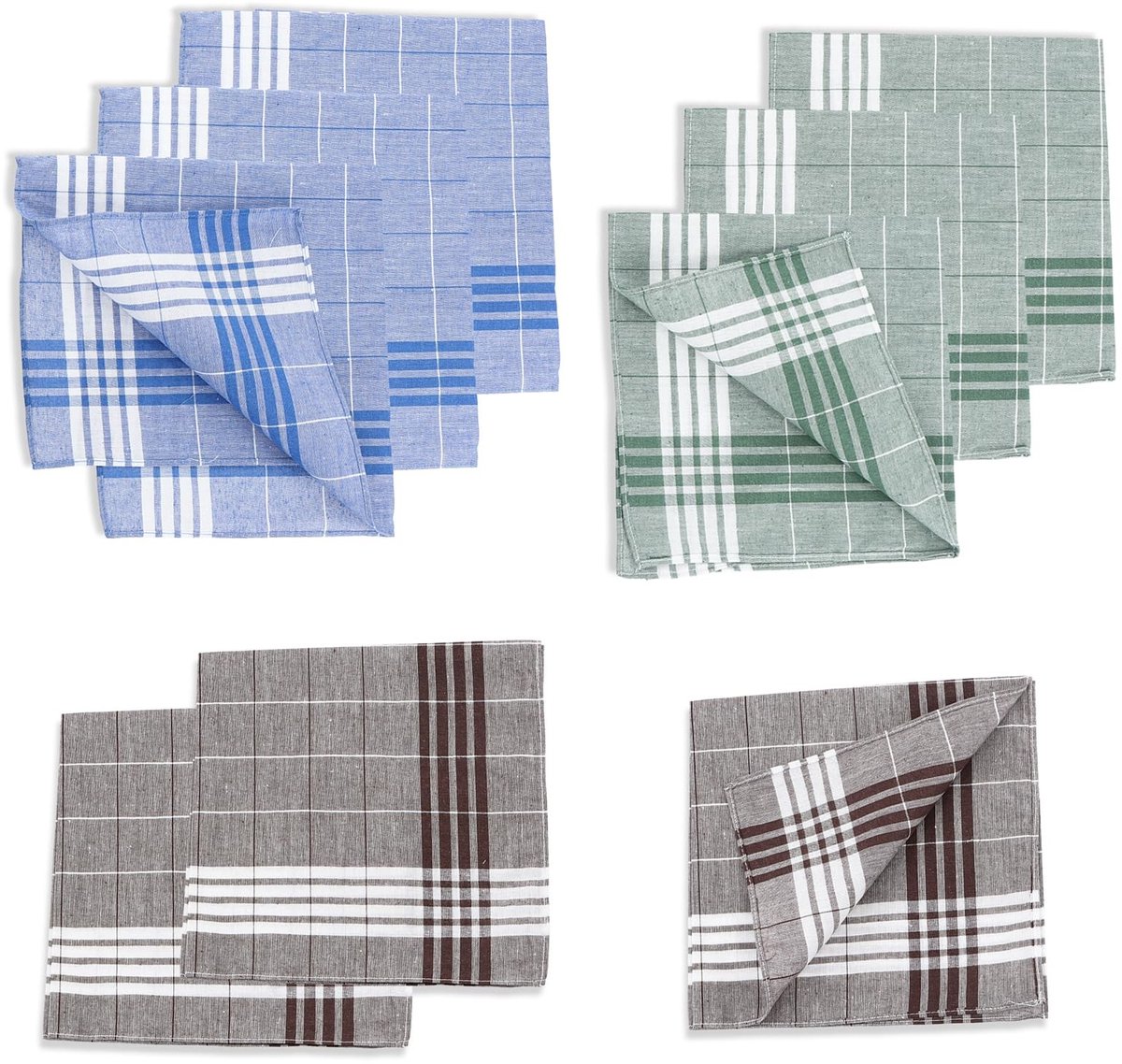 Dailygoods - 9 stuks zakdoeken voor heren, herbruikbare zakdoeken van 100% katoen, zachte klassieke pochetten voor heren, traditionele wasbare zakdoekenset