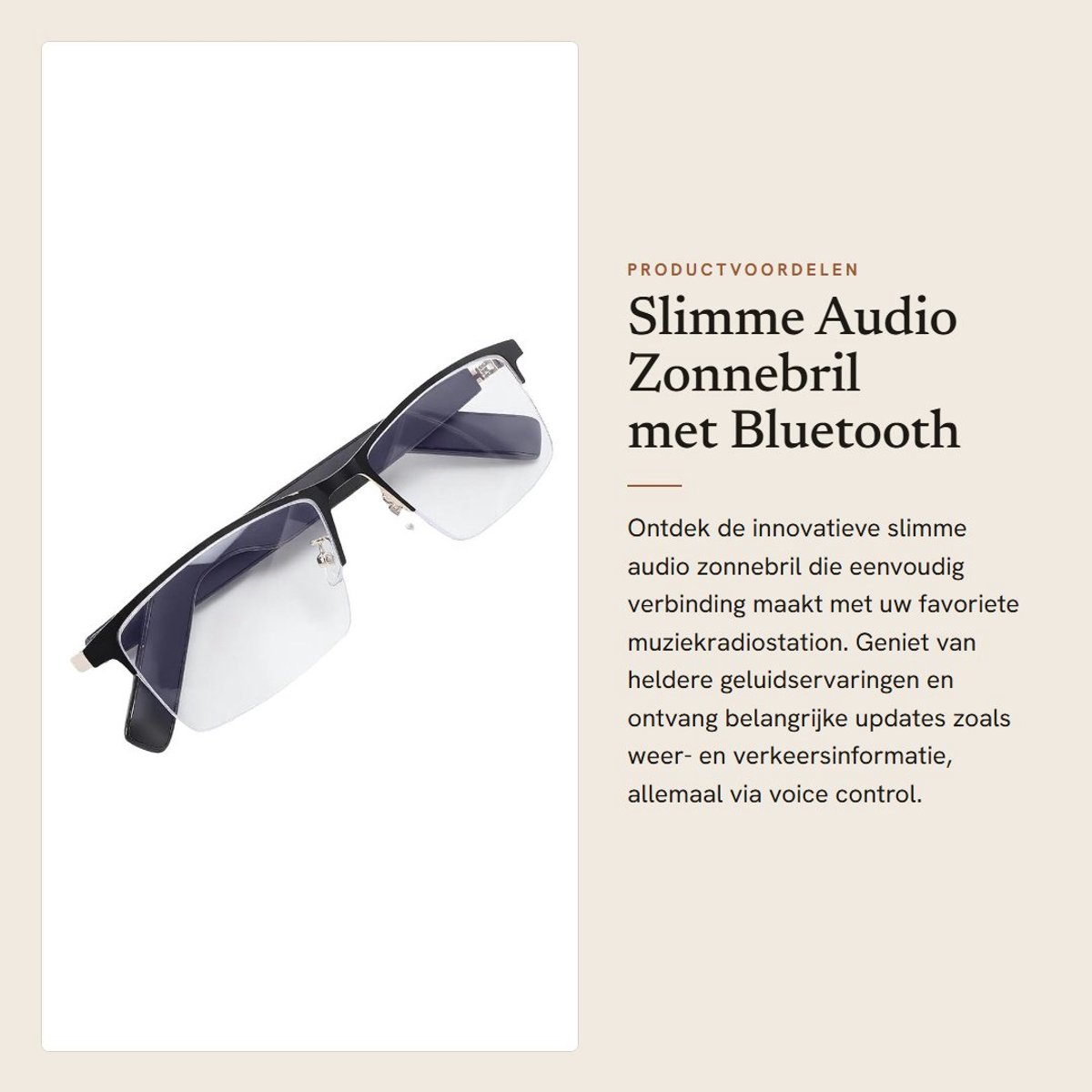 Dailygoods - Slimme Audio Zonnebril met Bluetooth en Microfoon