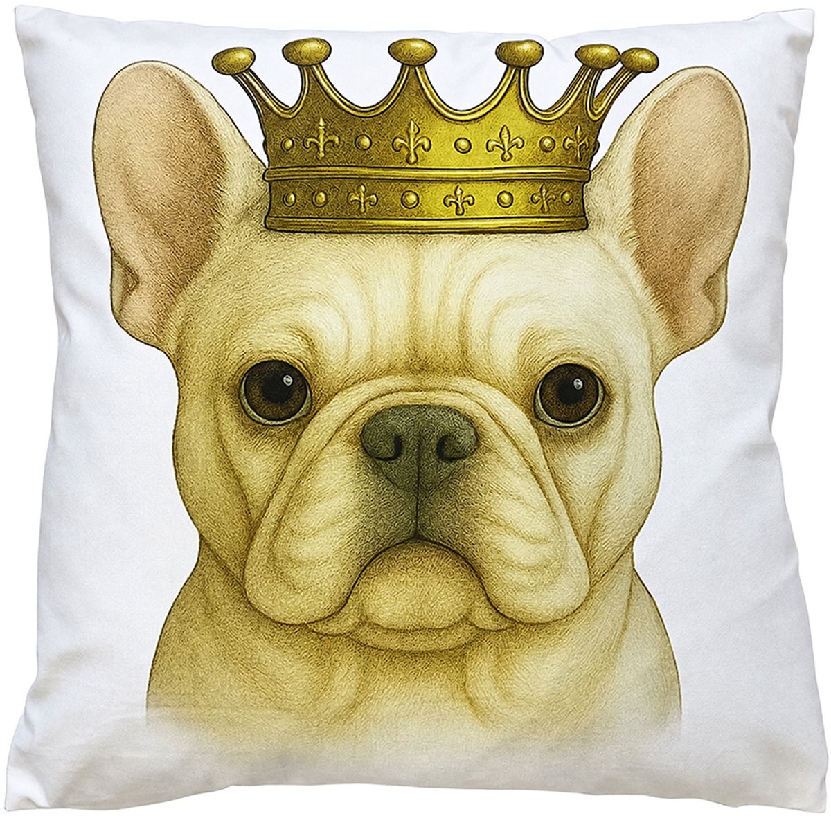 Clayre & Eef Sierkussen 45x45 cm Beige Polyester Hond