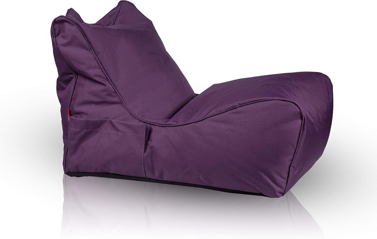 Polyester Poef - Zitzak Fauteuil - Ontspannen Zitten - Met Opbergvak - 80x60x60cm - Paars