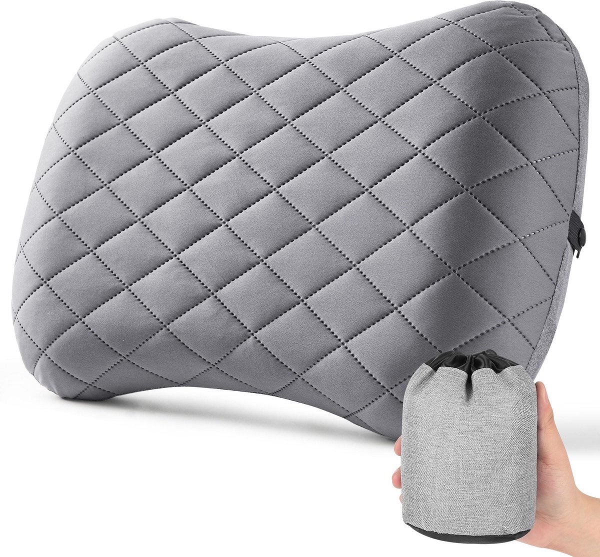 Dailygoods - Opblaasbaar Kussen voor Camping en Strand - Ergonomisch en Ultralicht