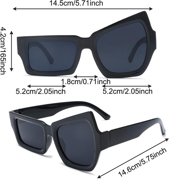 Zonnebril Dames - Grappige/Retro - UV-bescherming - Onregelmatig - Asymmetrisch - Comfortabel - Zonnebrillen — afbeelding 4