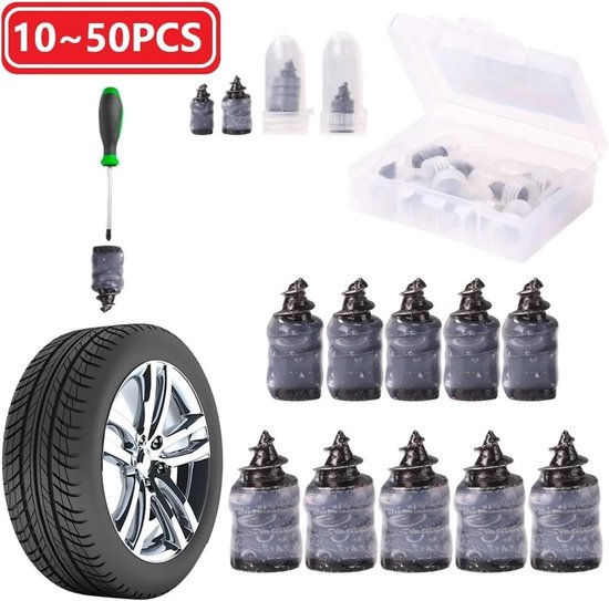 Reparatienagels Banden - Vacuüm banden - Noodreparatie Band - Universele Compatibiliteit - 50 Stuks - Zwart — afbeelding 3