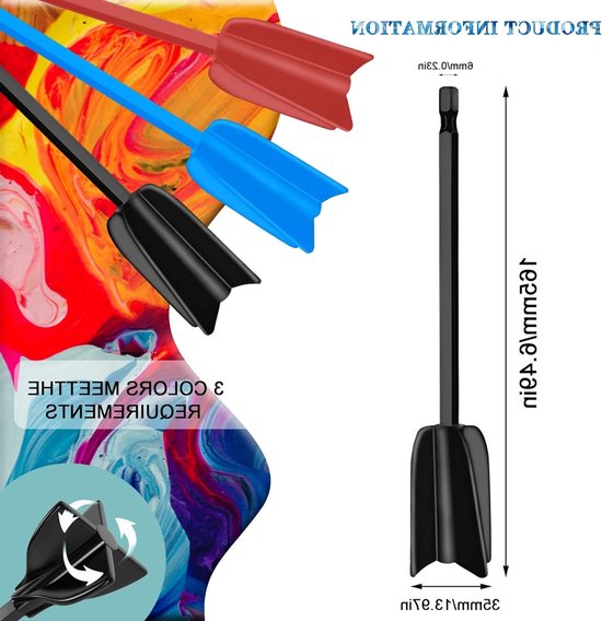 Blender Accessoire voor Hars Mixen, 6 Stuks, Epoxy Mixer, Klopper en Verf Menger voor Keramische Glazuur en Verf van Merkloos — afbeelding 5