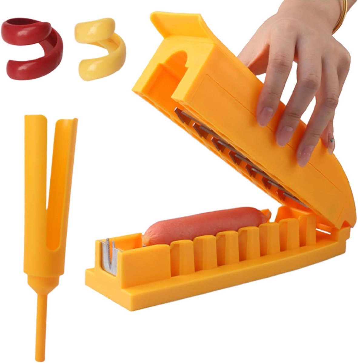 Worstsnijder - Keukenmachine - Gelijkmatig Snijden - Inklapbaar Ontwerp - 25cm Lengte - Zwart