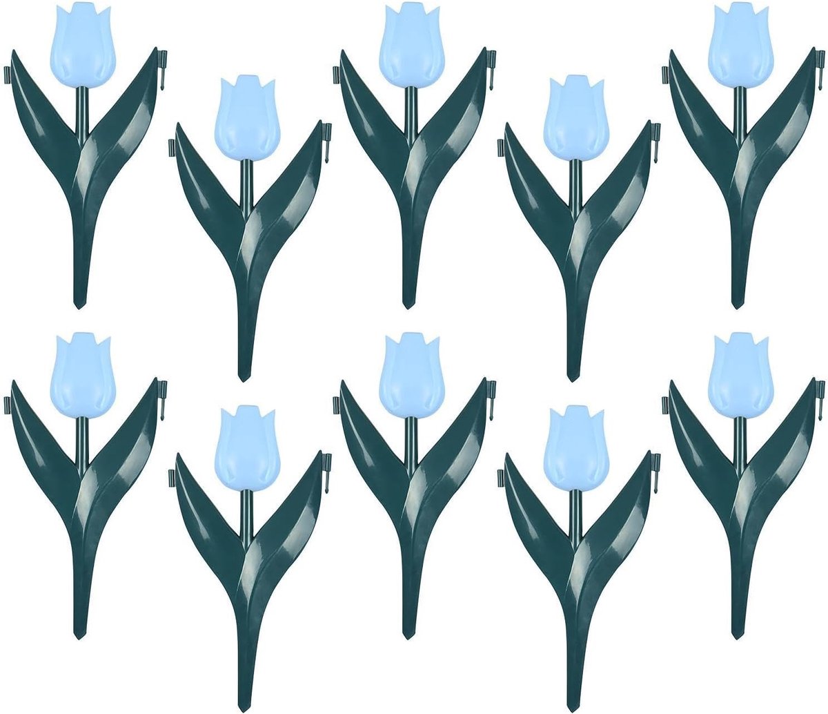 Tuinranden Set - Bloemen Borders - Buiten Decoratie - Kunstbloem Design - 10 Stuks - Blauw