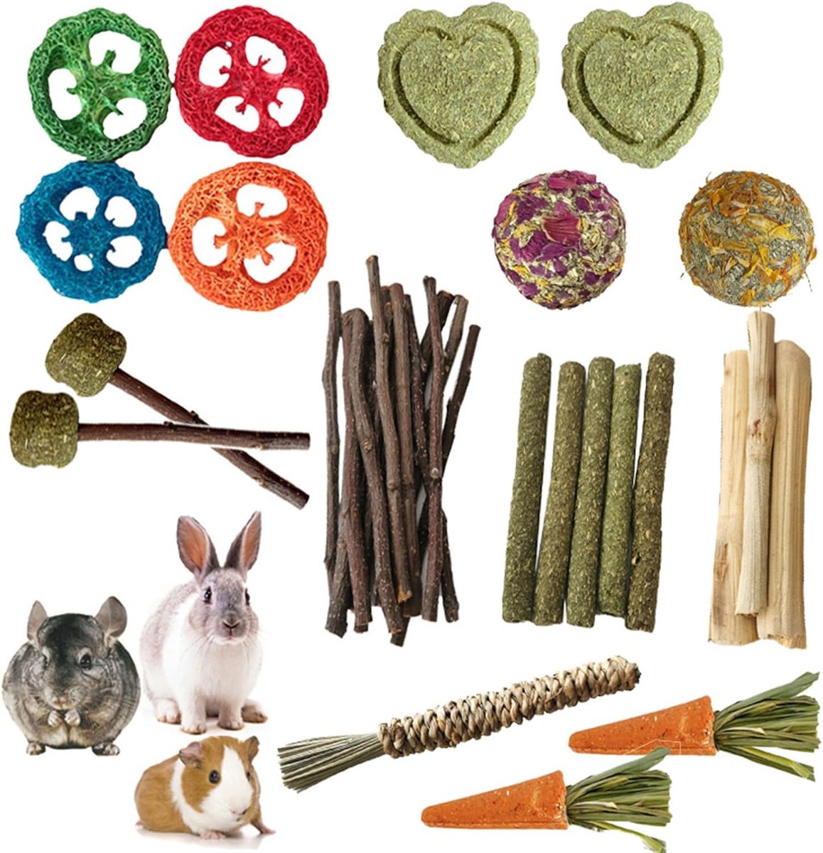 Knaagdier Kauwspeelgoed - Houten Tandenstokers - Kooi Verrijking - Natuurlijk Hout - 5 Stuks - Houtkleur