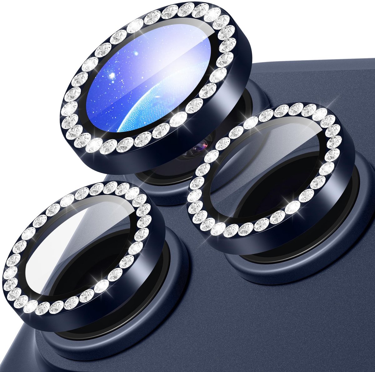 Dailygoods- Lensbeschermer HD Krasbestendig - Camera Protector iPhone 17 Pro - Camera Protector iPhone 17 Pro Max - Diepblauw - Glas Camerabescherming - Hoogwaardige Bescherming
