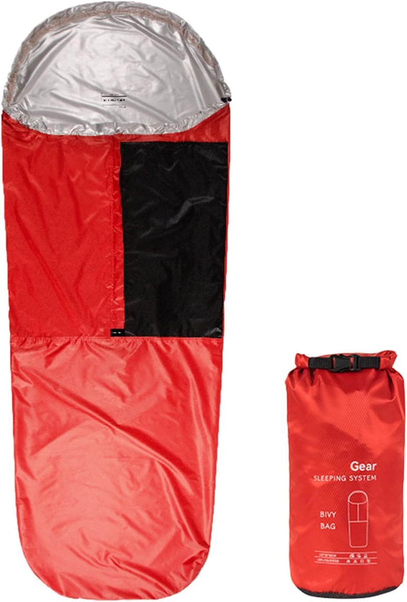 Slaapzakhoes - Opbergzak - Outdoor avontuur - Vochtbestendige bescherming - 85 x 220 cm - Zwart/Rood