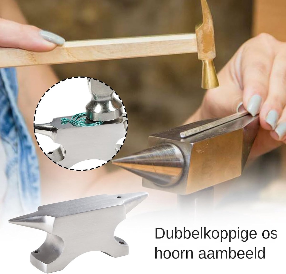 Hoorn Aambeeld - Smid Gereedschap - Sieraden Maken - Dubbel Werkvlak - 11 cm - Veelkleurig — cadeau in Hobby - foto 4