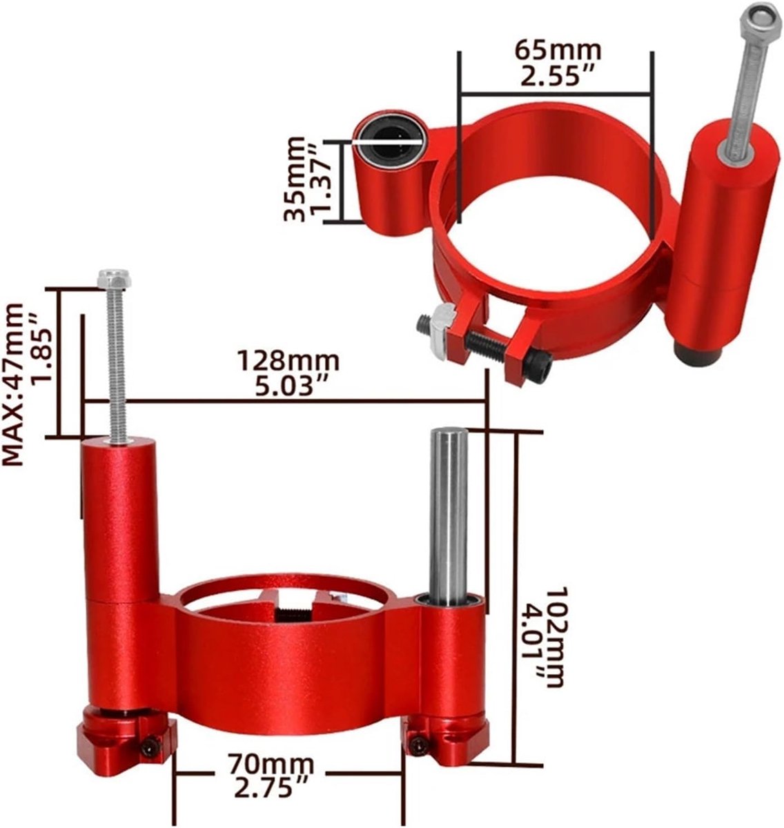 Freeslift Inzetplaat - Houtbewerking Tafel - Precisie Houtbewerking - Handmatig Hefmechanisme - 240 x 200 mm - Rood Zwart