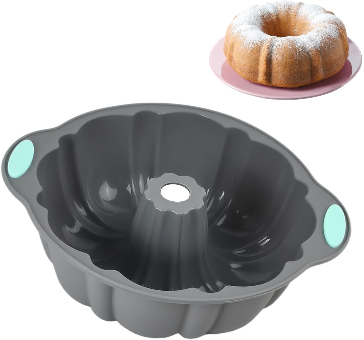 Dailygoods - Siliconen tulbandvorm, ronde bakvorm, pompoenvorm, cakevorm, anti-aanbaklaag, van siliconen, voor cake, gelei, gelatine, brood
