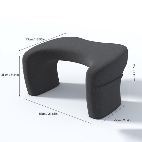 Dailygoods- Gaming Kussen Memory Foam - Multifunctioneel - Anti-slip - Arm- en Beenondersteuning - Zachte Sweatstof - Optimale Comfort - Laptophouder van Dailygoods — afbeelding 5
