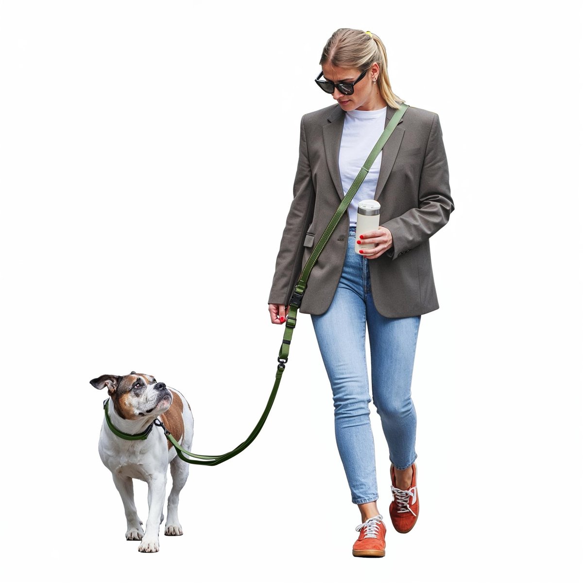 Dailygoods- Hondenlijn 3 meter - Traploos verstelbaar - Schouderriem - Geschikt voor kleine/middelgrote/grote honden - Comfortabel - Stijlvol ontwerp - Hondenriem