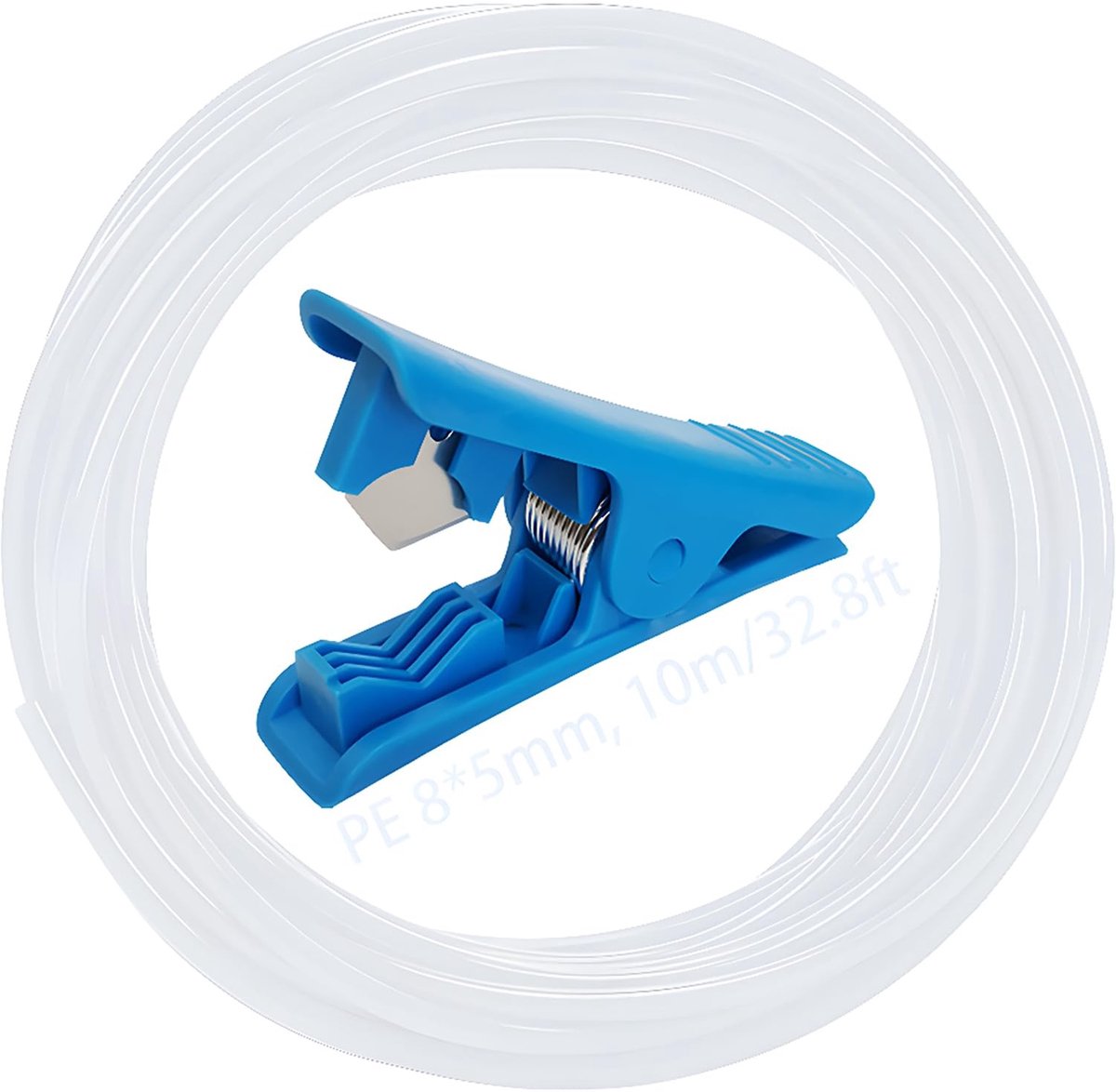 Dailygoods- Gazonbewateringsslang 10m - PE Tuinslang - Druppelirrigatieslang OD 8mm/ID 5mm - Blauwe Pijpsnijder - Verstelbaar - Eenvoudig te Snijden - Irrigatieslang