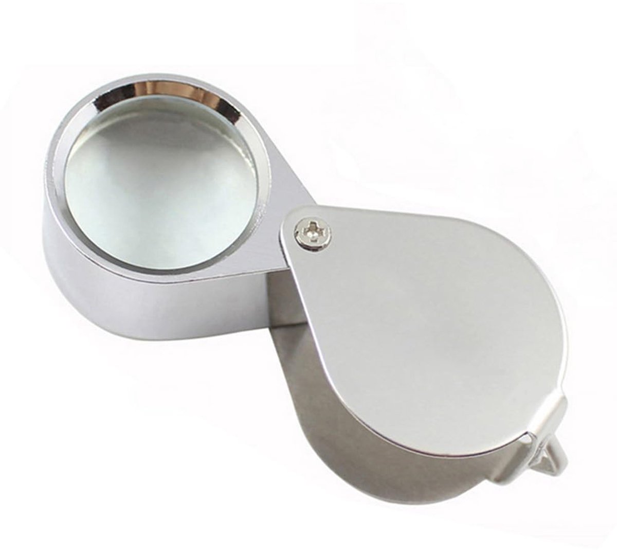 Dailygoods - Juwelen Vergrootglas - Zak Vergrootglas - Volledig Metalen Opvouwbaar - 10X Vergroting - Voor Sieraden en Hobby's