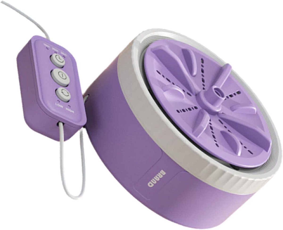 Draagbare Wasmachine Mini Reismodel Snel Kleding Wassen Energiezuinig USB Model Compact 12x12x7cm Paars