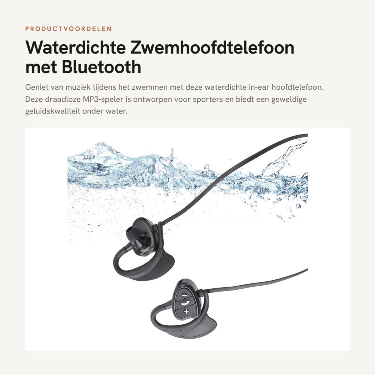 Dailygoods - Waterdichte Zwemhoofdtelefoon met Bluetooth