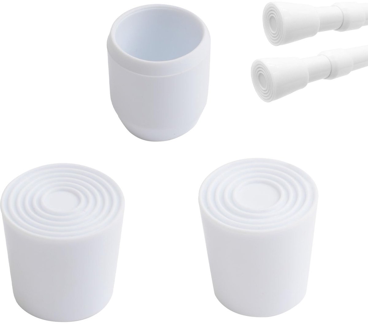 Dailygoods- Stangdoppen 8 Stuks - Eindkap - Antislip - Waterdicht - Corrosiebestendig - Geschikt voor Palen 19-22 mm - Gordijnroede Eindkappen