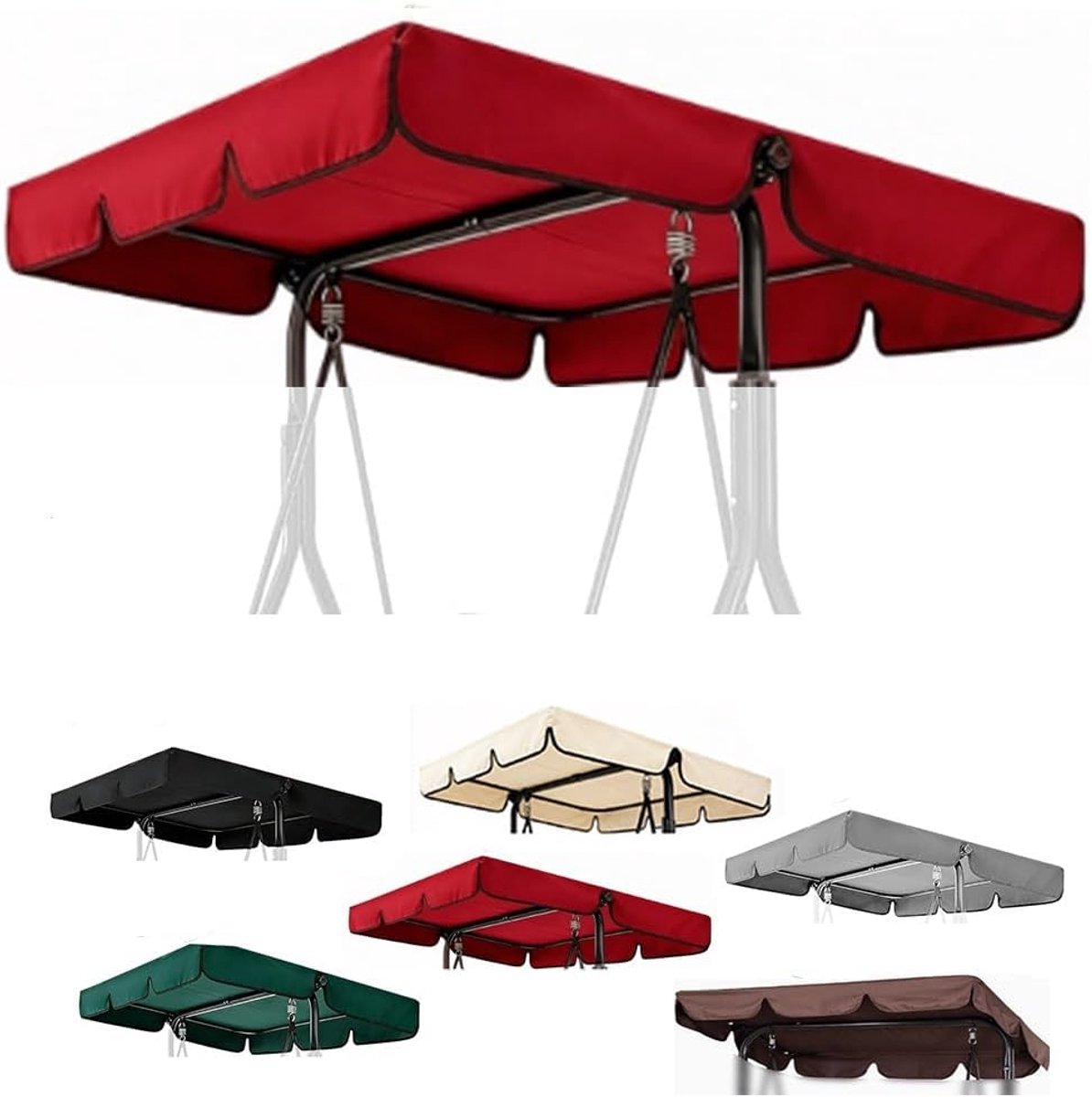 Schommelluifel Vervanging - Luifelhoes Tuin - Buiten Ontspannen - Waterdicht UV-beschermend - 190x132 cm - Rood