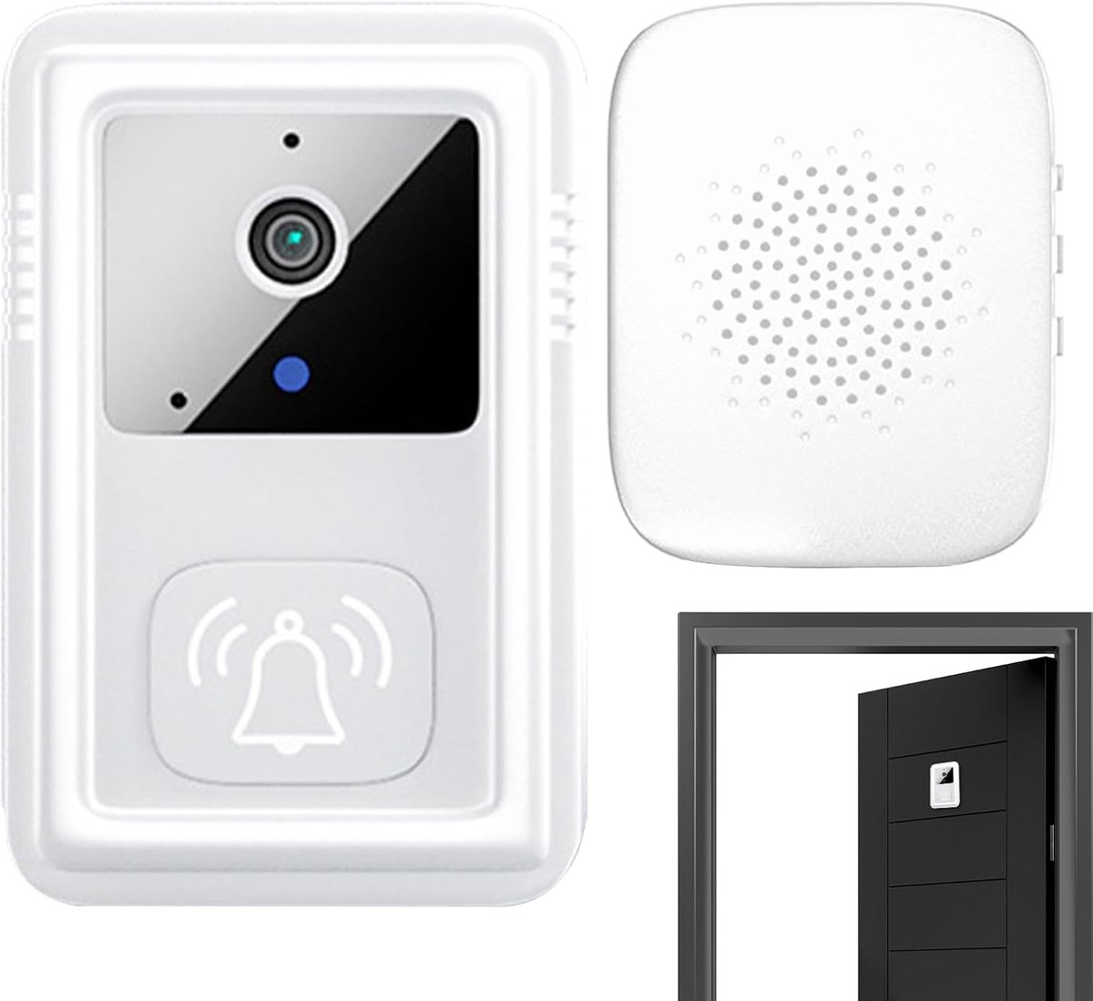Video Deurbel Camera - Slimme Deurbel WiFi - Huisbeveiliging Monitoren - Krasbestendige Coating - 17.8 x 10 x 3.2 cm