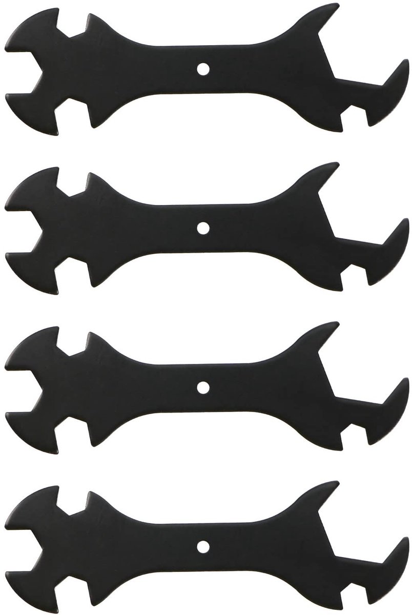 Dailygoods- Platte Spanner Set 5-in-1 - 3D Printer Gereedschap - Moersleutel 6/7/8/10/20,2 mm - Multifunctioneel - Zwart - Metaal