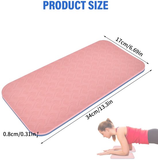 Dailygoods - Tapis de Yoga - Antidérapant - Bescherming voor Knieën en Ellebogen - 34 x 17 x 1 CM - Lichtgewicht - Geschikt voor Iedereen - 2 Stuks van Dailygoods — afbeelding 2