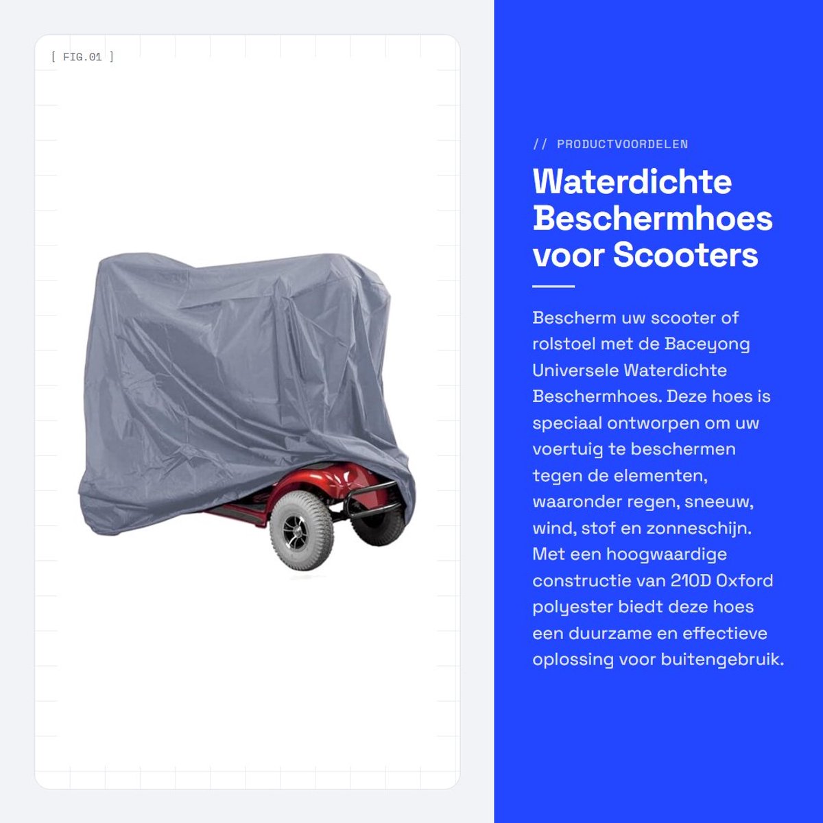 Dailygoods- Scooterhoes Waterdicht - Bescherming tegen Regen/Sneeuw/Wind - Geschikt voor Scooters tot 190x61x117cm - Lichtgewicht - Verstelbare Koord - Duurzaam 210D Oxford - Scooterbedekking