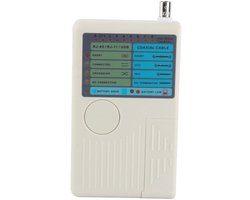 Kabeltester - Netwerktester Lijnzoeker - Netwerkproblemen Oplossen - 4-in-1 Multifunctioneel - Compact Formaat - Grijs