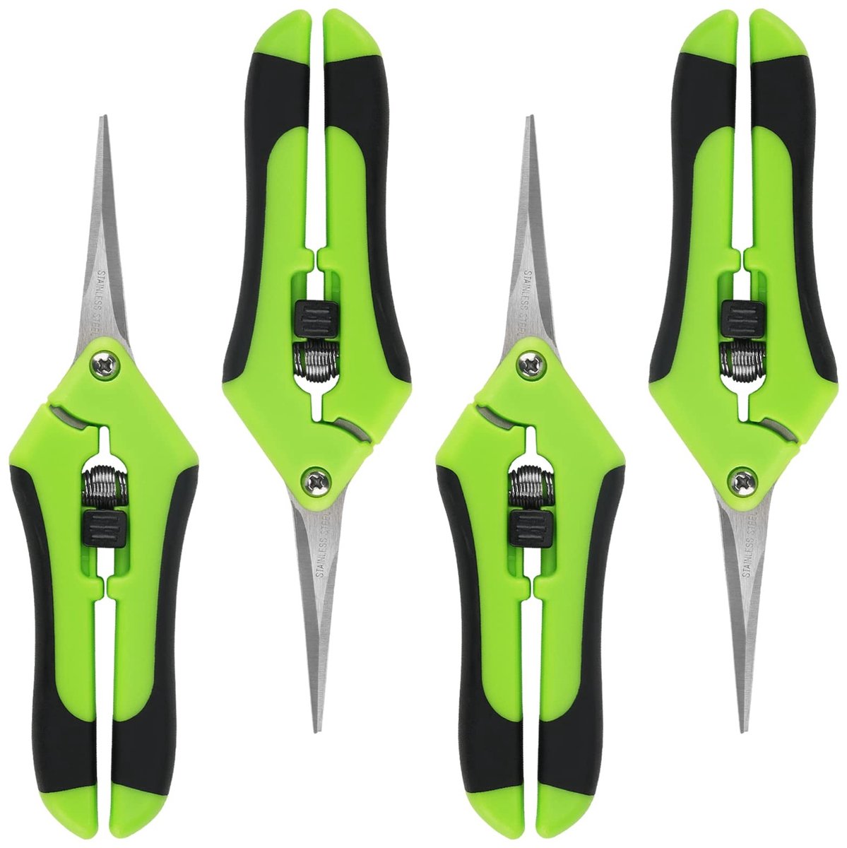 Dailygoods- Handsnoeischaar 16,5 cm - 4 stuks - Roestvrij staal - Veilig vergrendelingsmechanisme - Ideaal voor snoeien - Ergonomische handgreep - Tuinschaar