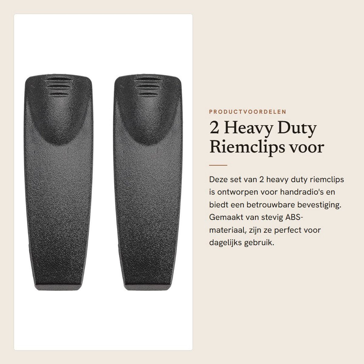 Dailygoods- Riemclip Heavy Duty - 2 Stuks - Compatibel met STP8000 Serie - ABS-Materiaal - Wrijvingsbestendig - Veilige Bevestiging - Radio Clip