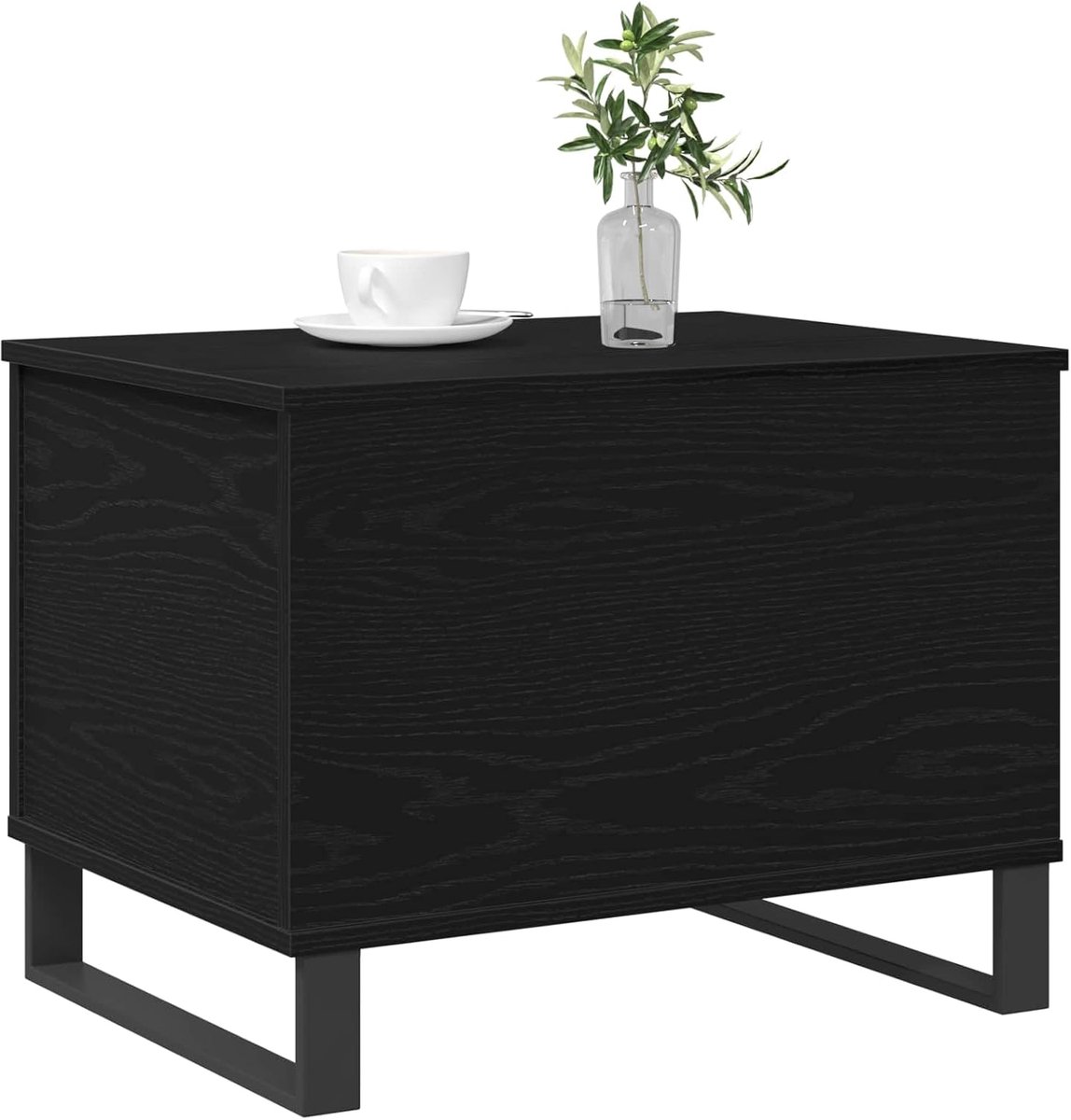 Salontafel - Koffietafel - Woonkamer decoratie - Strak modern design - 60x45x45 cm - Zwart eiken