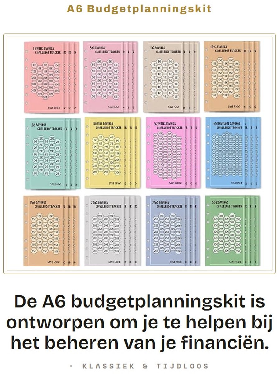 Dailygoods- Huishoudplanner A6 - Budget Planner met 48 Vellen - Geldbesparingsuitdagingen - Spaarplanner - Budgetplanningsaccessoires - Financieel Beheer - Budgetplanner