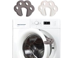 Dailygoods - Dailygoody - Wasmachine Deurstopper - Siliconen Deur Prop - Goede Ventilatie - Wit en Grijs - Ondersteuning voor Wasmachine en Droger - 2 Stuks