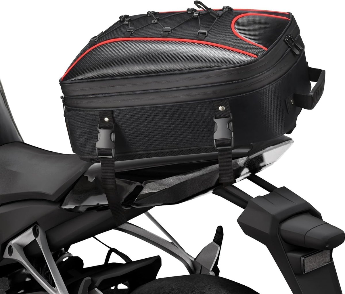 Motortas - Motorbagage - Weekend Reizen - Dubbel Gebruik Ontwerp - 22L-34L Uitbreidbaar - Zwart